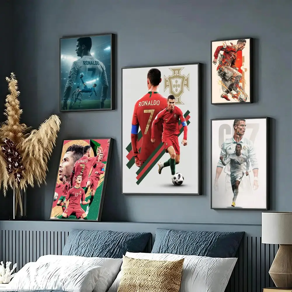 sports Cristiano Ronaldo Poster Wall Posters Art Print HD Print Self-Adhesive Waterproof Wall Stickers Room Decoration