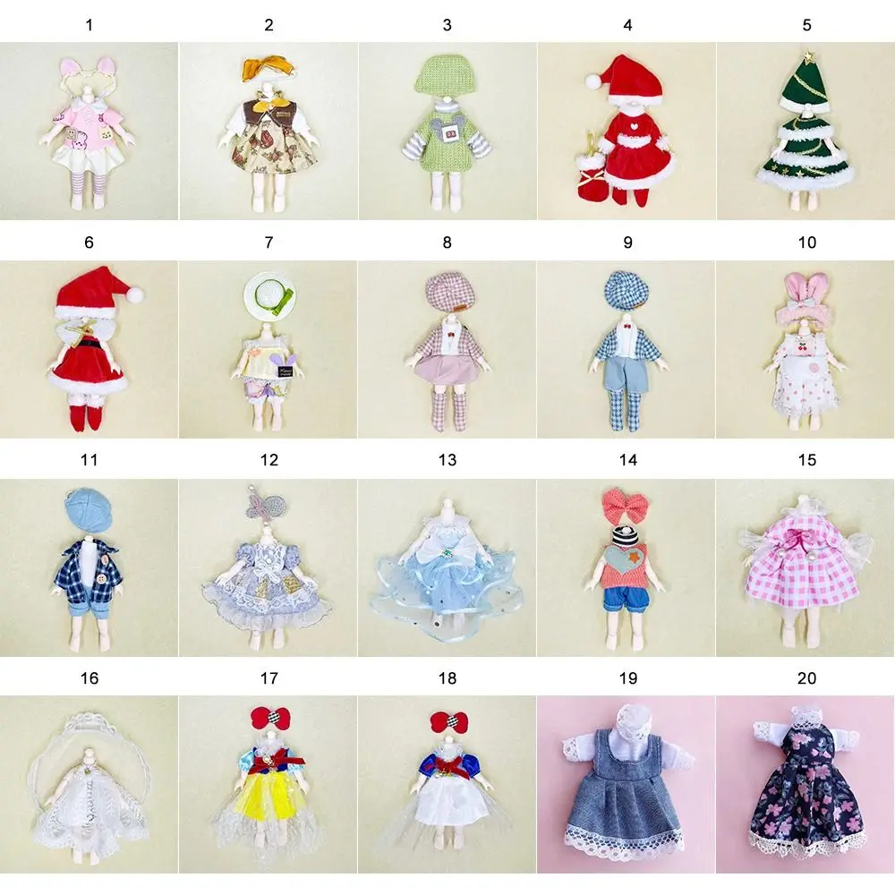 High Quality Fashion Doll Clothes 18 Styles Children DIY Girls High-end Dress Up Toys Skirt Suit 16~17cm Doll/1/8 BJD Doll