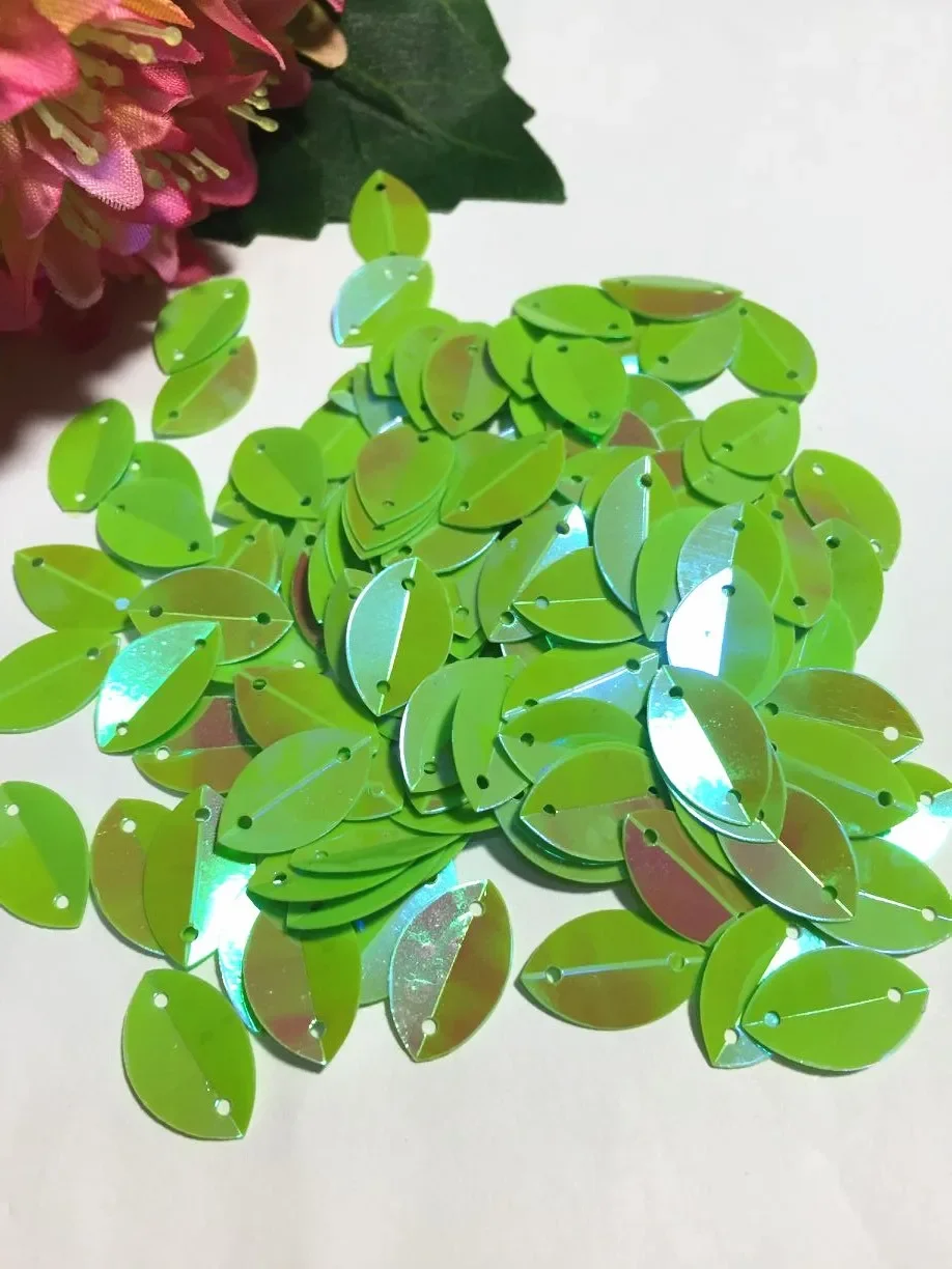 800pcs 9*15mm Cup Oval Folded Sequins For Crafts Loose Paillettes Sewing,Wedding,Kids DIY Garment Silver Gold Green