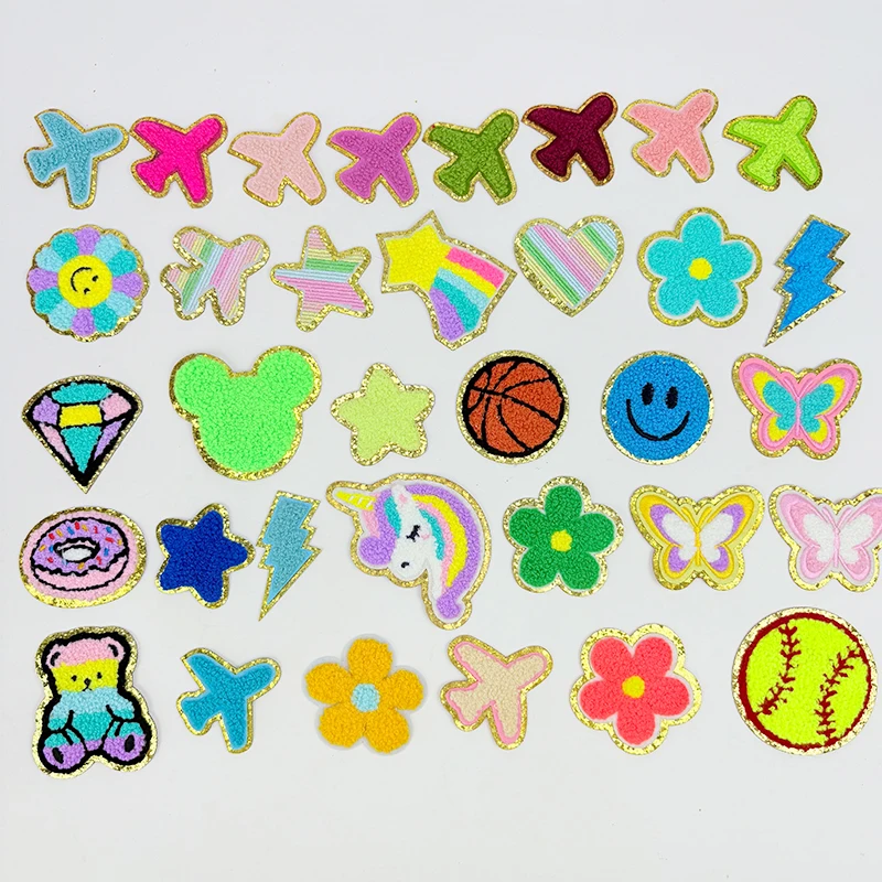 Picture 5: Star Cartoon Embroidery Patches Cloth Sticker Lightning Patch Sticker Bags Jacket Stick on Accessories Applique