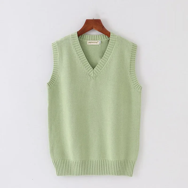 Sleeveless Sweater Vest Women Men V-neck Preppy Students Boys Girls Classic Spring Knitted Jumper Korean Fashion Retro Vest