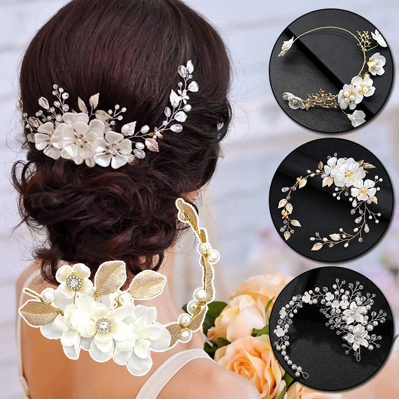 1pc bridal jewelry leaf headband gold headdress wedding dress accessories hair bands hair accessories hair bands