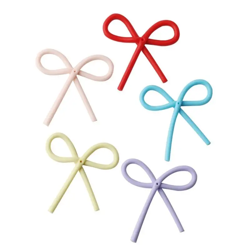 

G6KF 5pcs Colorful Bowknot Cake Toppers Delicate Bowknot Cake Embellishment For Birthdays Weddings And Celebration