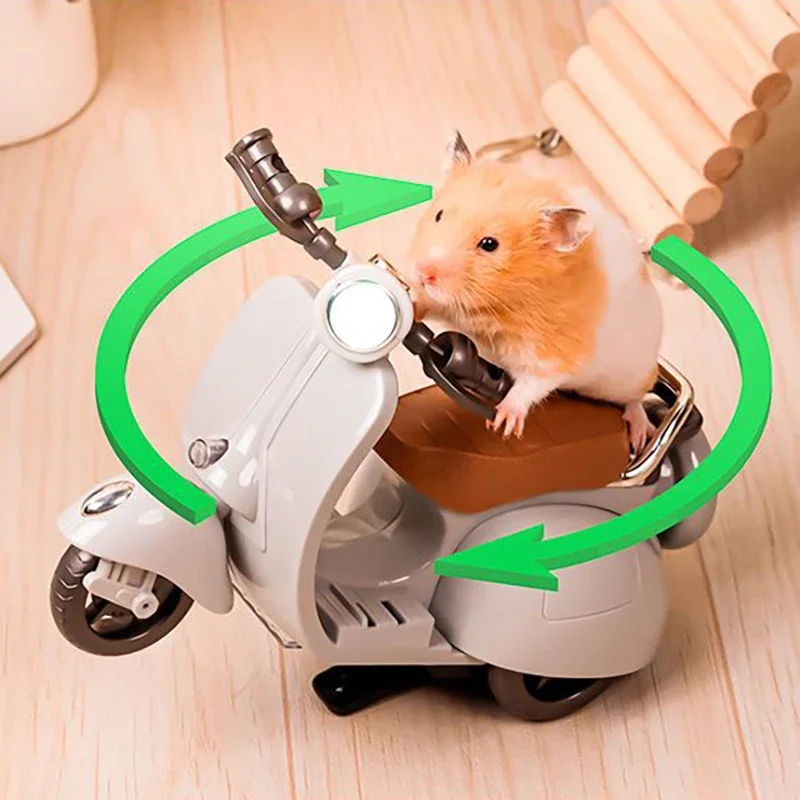 Hamster Stunt Spinning Motorcycle 360 Degree Rotating Light Music Electric Scooter Creative Toy Gifts Pet Supplies