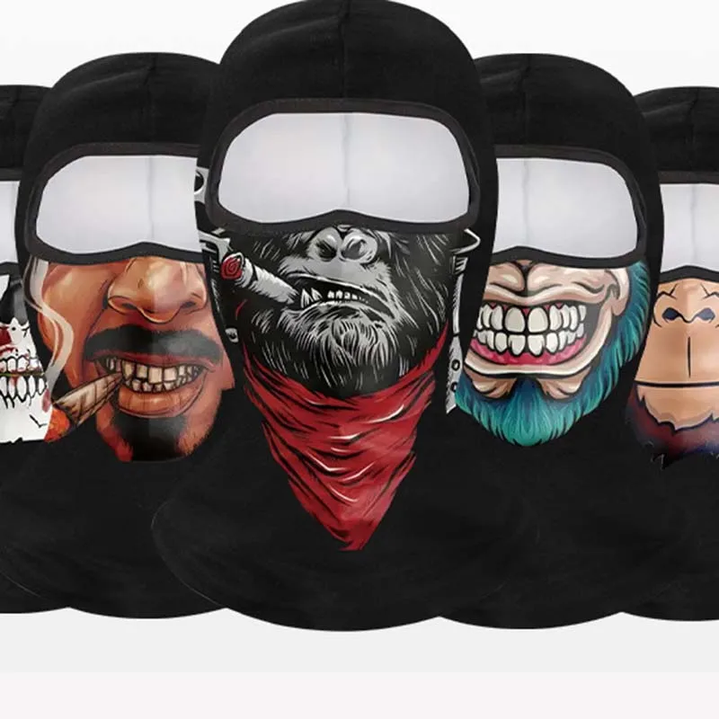 

Spring And Autumn Men's Full Face Breathable Ice Silk Mask Outdoor Riding Hood Skull Sunscreen Hood Full Cover Men's Hood