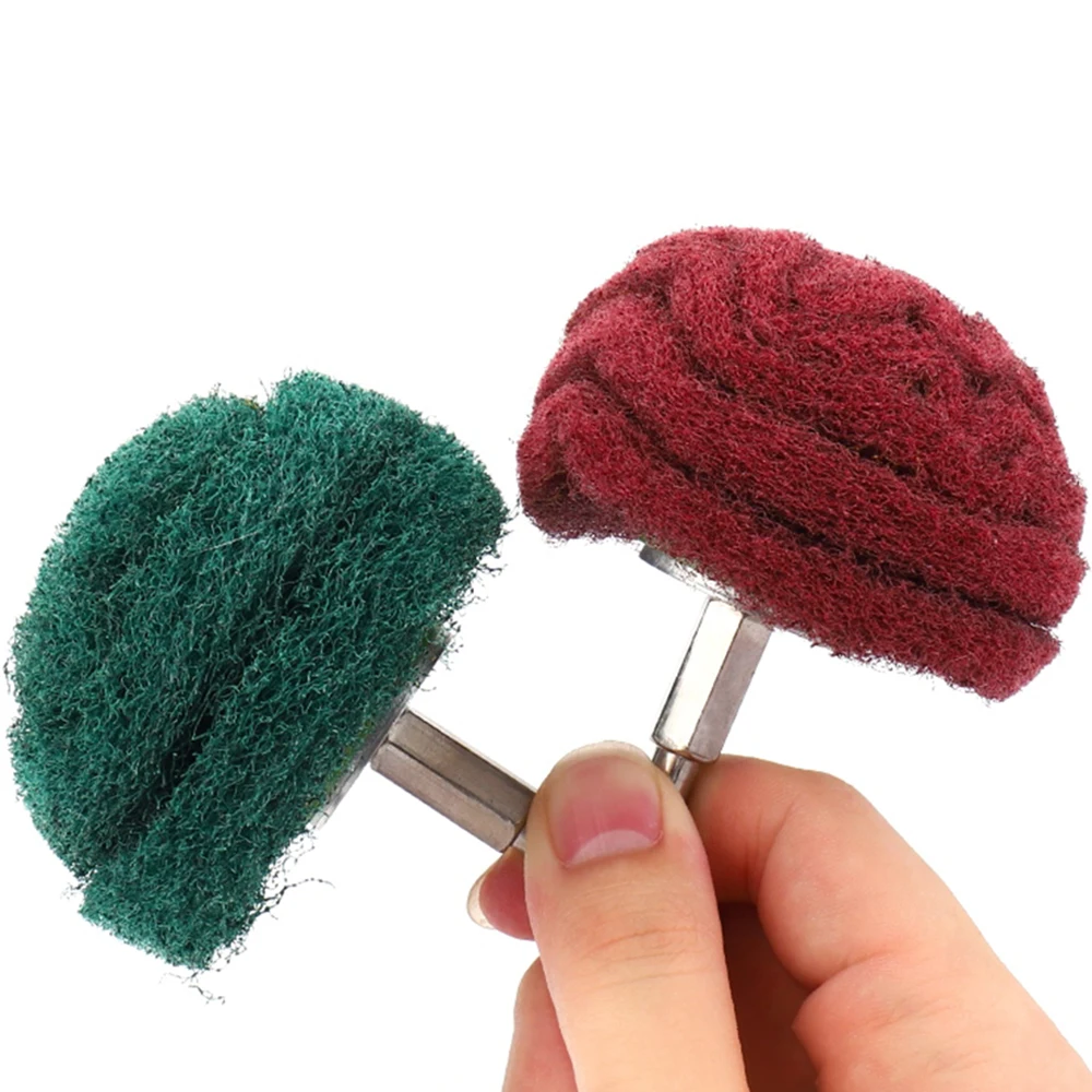 1Pcs 50-100mm Mushroom Head Scouring Pad Abrasive Polishing Wheel Polish Drill Surface Sanding Buffing Grinding Tool 1/4'' Shank