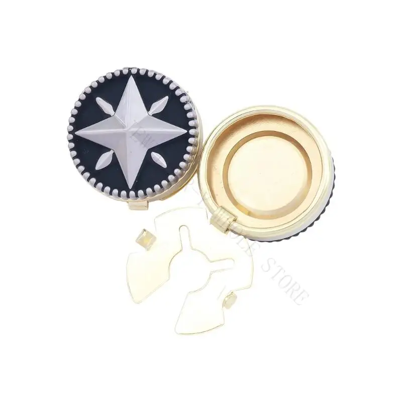 R7UF Business Wear Clip On Cufflink with Raised Star Round Face, Tool Dress Shirt Accent in Zinc Alloy for Formal Use
