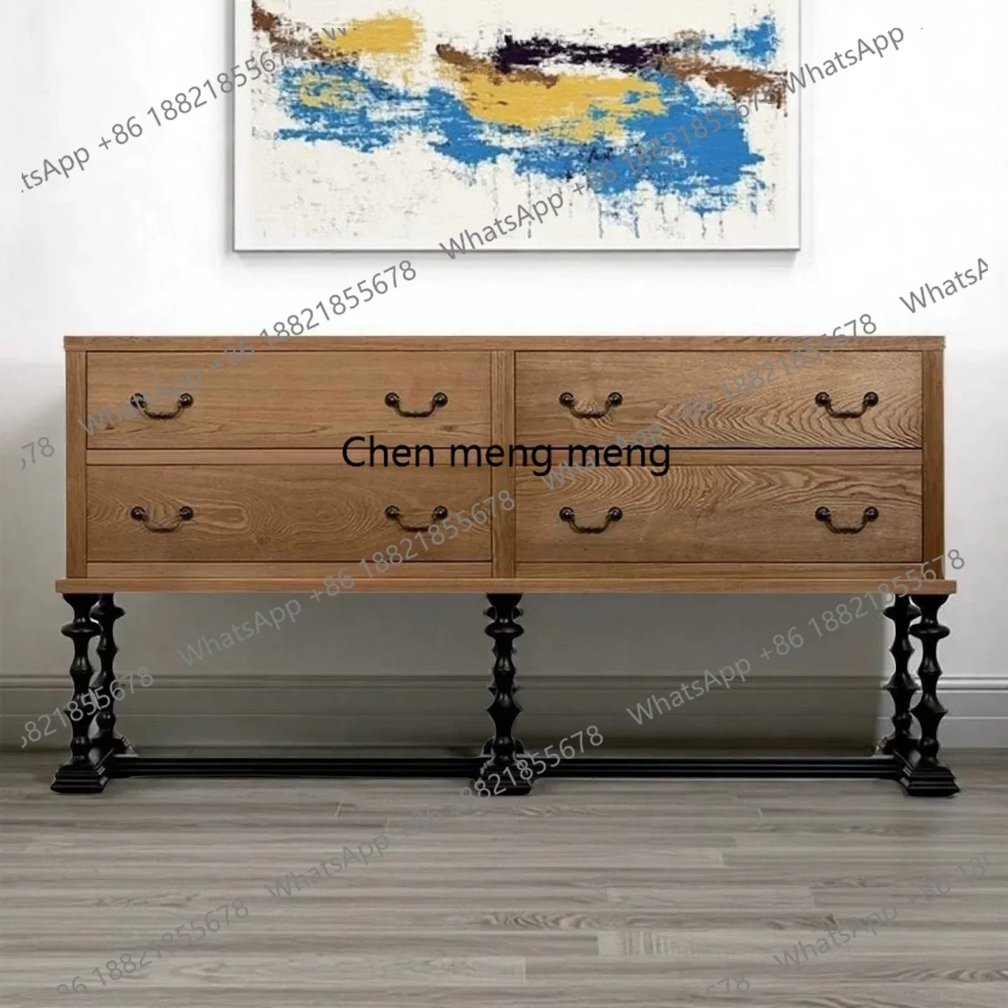 

Solid wood entrance cabinet, living room is decorated against the wall, old dining side, storage cabinet
