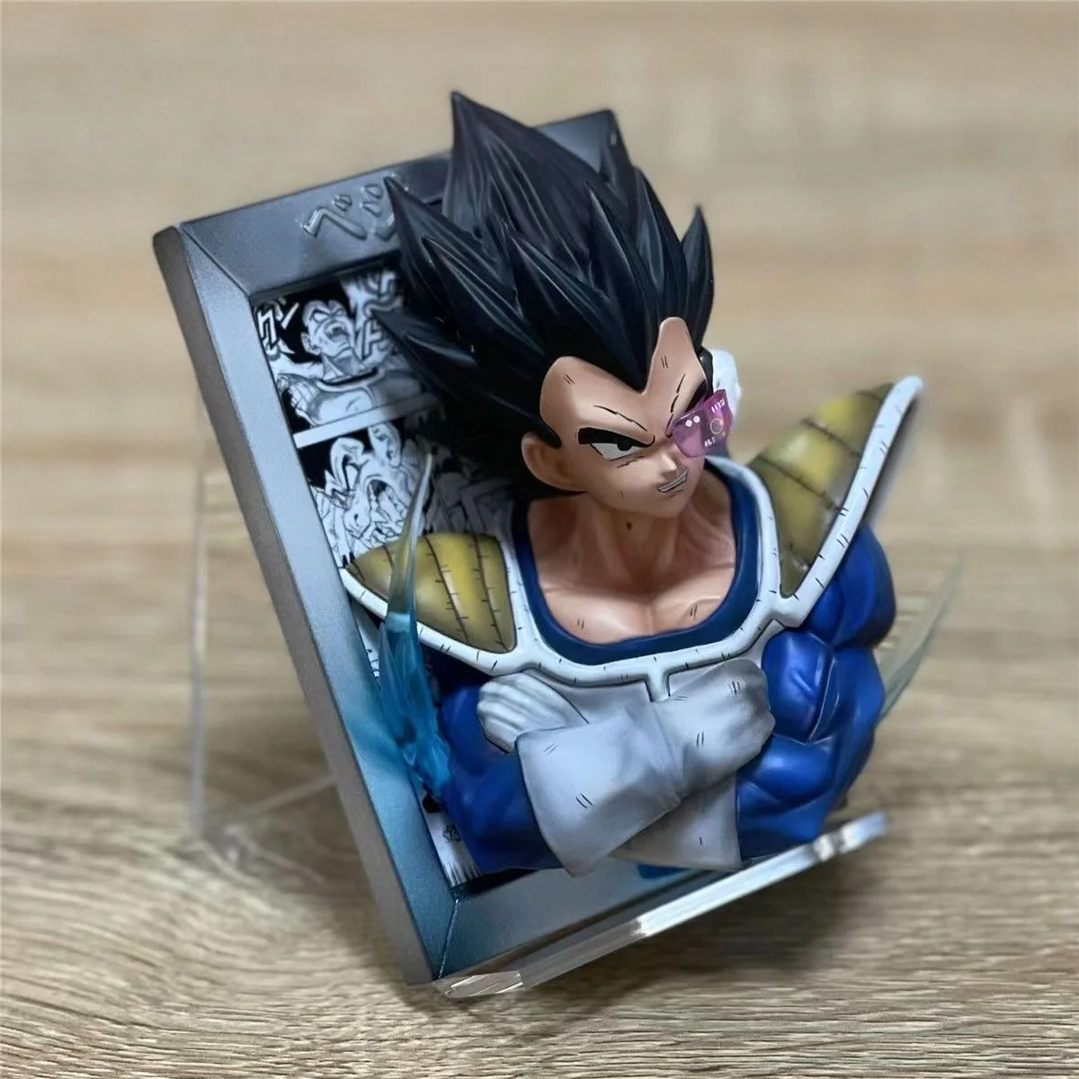 Dragon Ball Anime Action Figure, Son Goku, 3D Photo Frame Estátua, Vegeta IV Modelo, Ornamentos de Mesa, Presentes de Brinquedo Infantil, 10cm