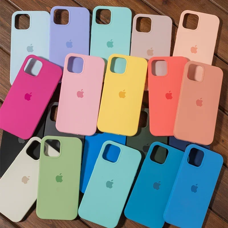 Original Official Silicone Cases For iPhone 16 15 14 12 13 Pro Max Case For Apple iPhone 11 14 12 13 Pro 15 16 Plus Full Cover