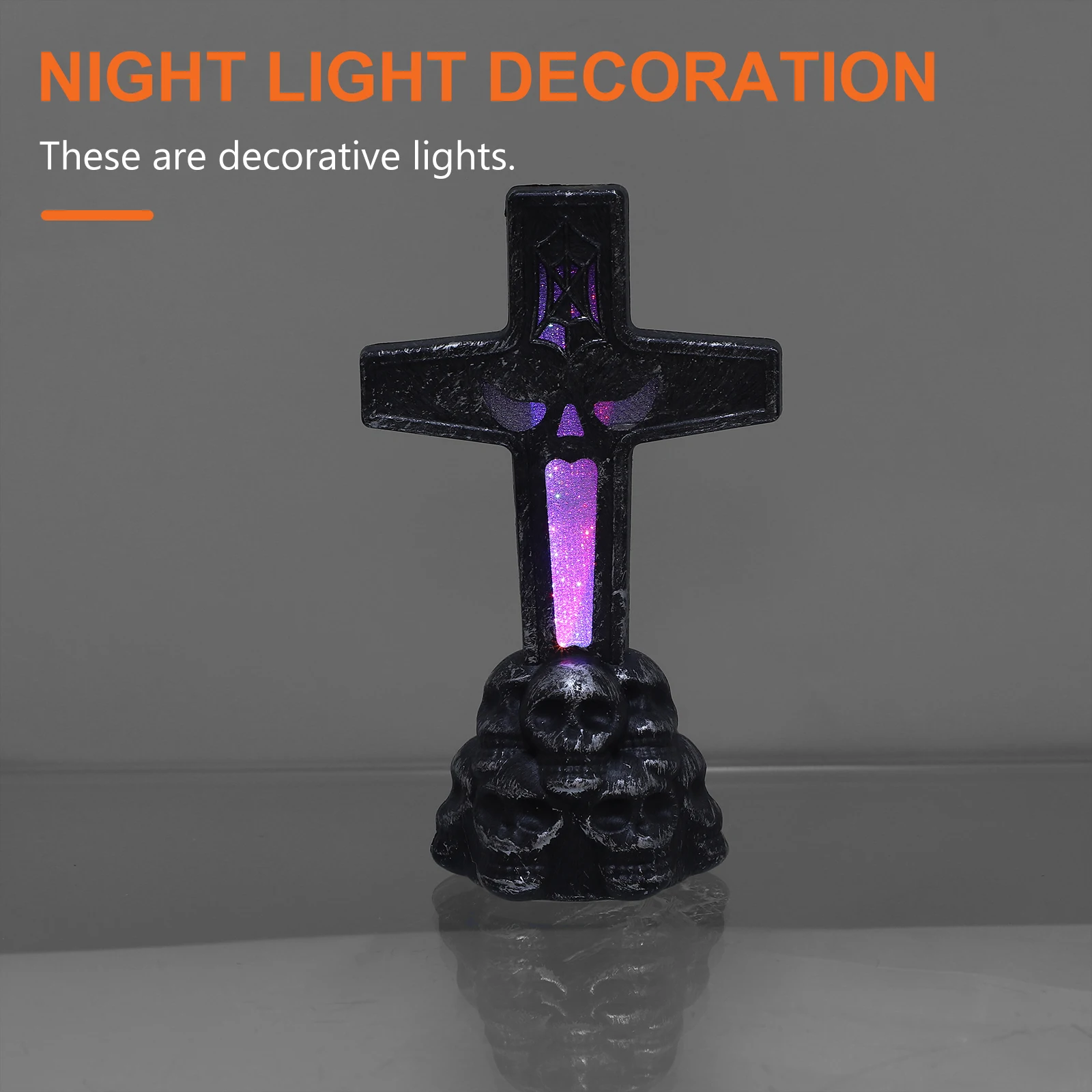 

4pcs Night Creative Cross Decorative Light For Halloween Party Supply Halloween Home Decoration Low Power Night Light For
