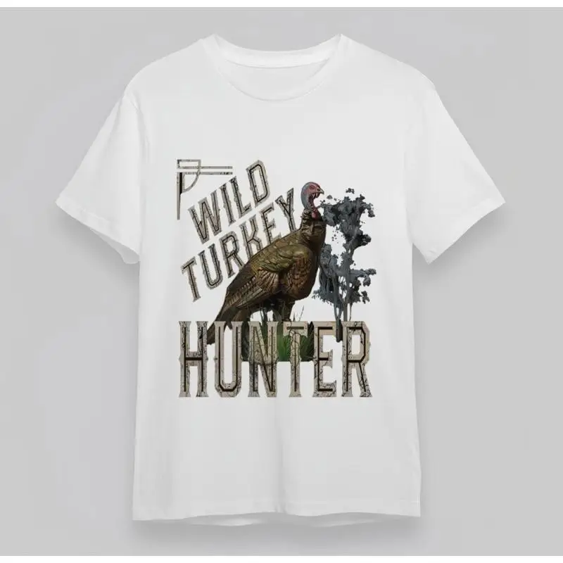 

Men'S T Shirt With Turkey Silhouette White 100 Cotton Summer