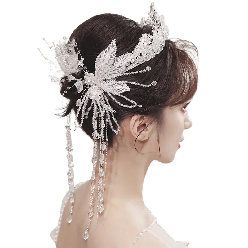 bridal-headdress-super-fairy-beauty-crystal-fringed-edge-clip-shiny-crystal-crown-set-korean
