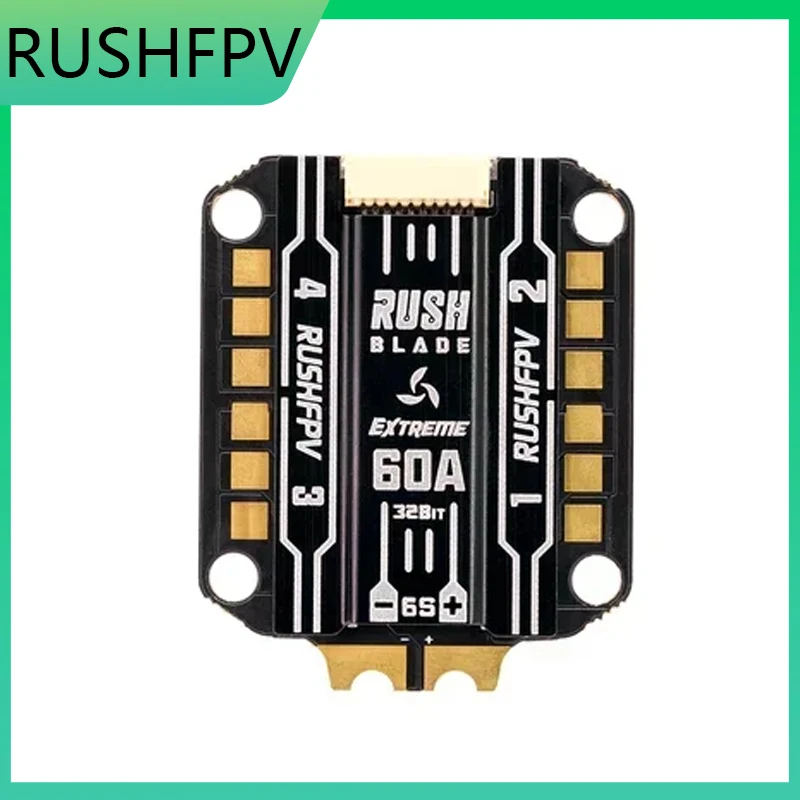 

RUSHFPV RUSH BLADE 60A Extreme 128K 30.5mm 3-6S AM32 4in1 Brushless ESC for RC FPV Racing Drones