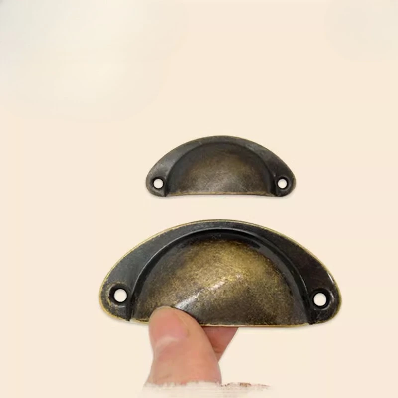 Shell Inlay Semi-Circular Drawer Pulls, New Chinese Vintage Style Handles for Furniture Restoration