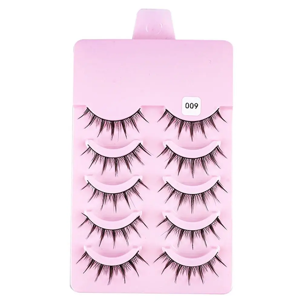 5 Paar kleine Teufel falsche Wimpern Manga Anime-Stil natürliche Cluster vergrößern Ihre Augen Wimpernverlängerung Augen-Make-up-Werkzeug