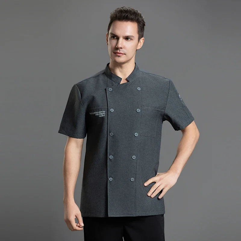 Vêtements de travail pour Restaurant, salopette de Chef, veste de boulangerie, costume de café pour hommes, vêtements d'hôtel, uniforme de cuisine professionnel à Double boutonnage