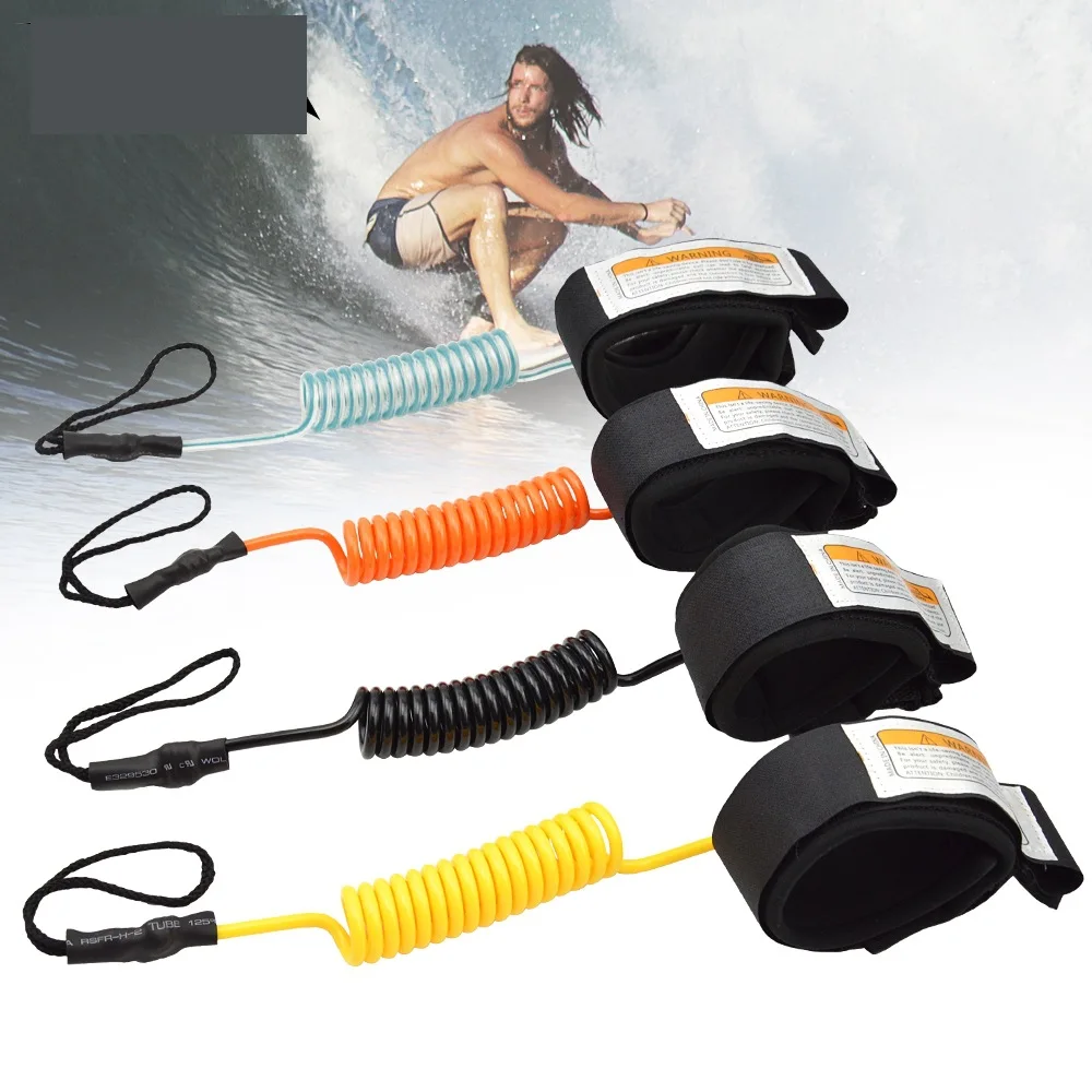 Coiled Surf Leash Safety Surf Sup Coiled Premium Surf Surfboard Paddle Board Wrist Ankle Leash for Sea Surfing Leg Rope