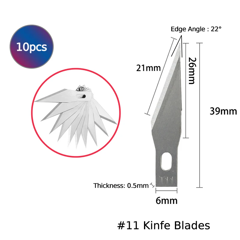 20pcs #11 Blades Stainless Steel Engraving Knife Blades Metal Blade Wood Carving Knife Blade Replacement Scalpel Craft Pen Knife