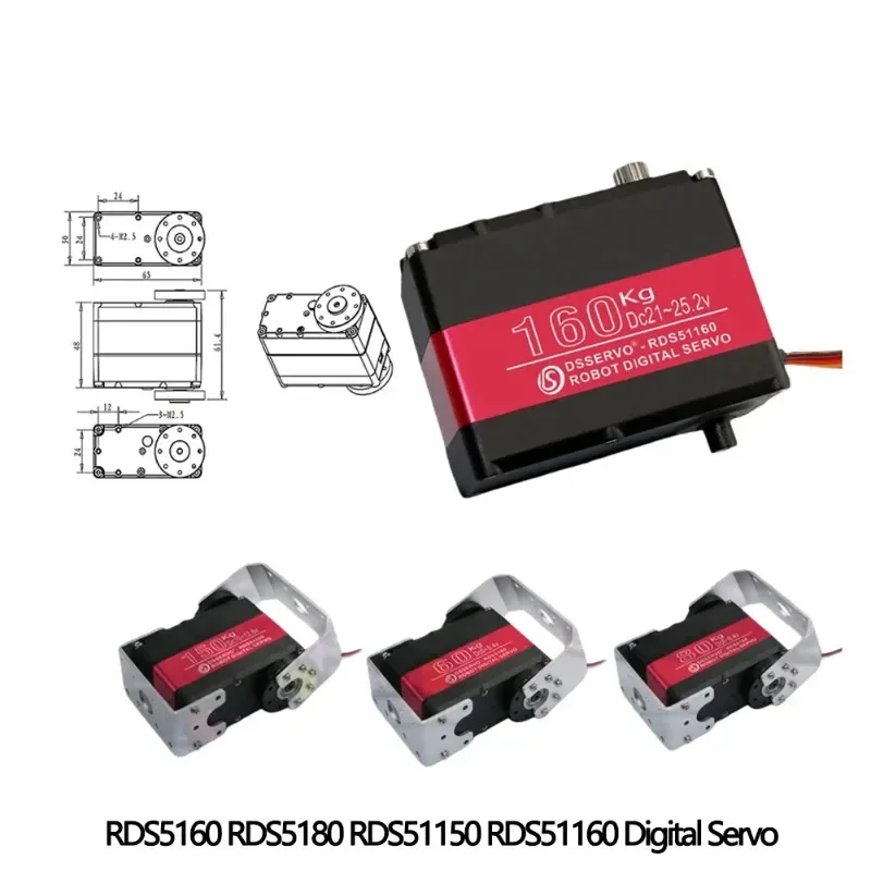 Dsservo RDS5160 RDS5180 RDS51150 RDS51160 60KG 80KG 150KG 160KG Servo digitale Servo ad alto coppia per Robot FAI DA TE Arduino Auto RC