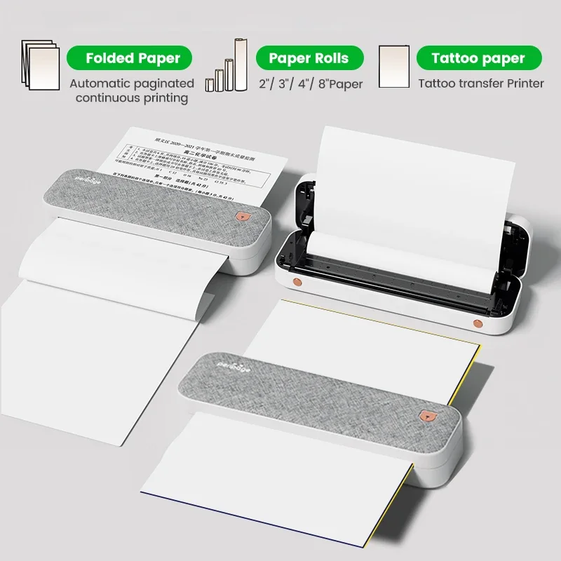 PeriPage A40 Continuous Thermal A4 Printer Wireless PDF Webpage Contract Picture Printers Maker 210mm Paper No Ink or Toner