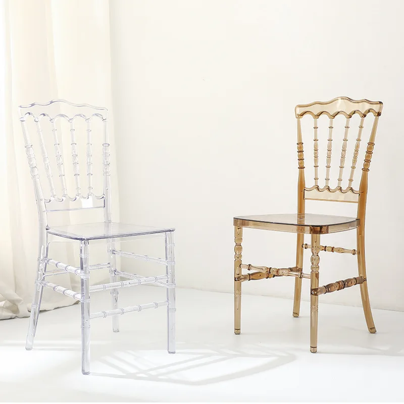 Crystal Transparent Chair Hotel Wedding Commercial Bamboo Chair Napoleon Chair