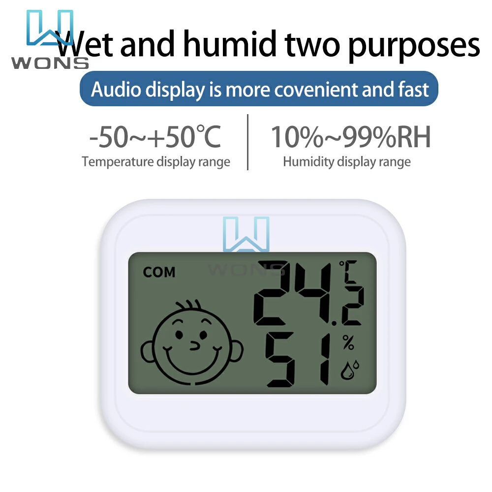 Mini LCD Digital Thermometer Hygrometer Electronic Temperature Humidity Meter Sensor Gauge Weather Station for Home -50~+50℃
