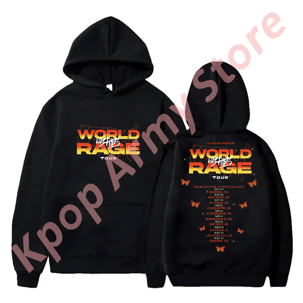 Lil Skies Hoodies World Rage Tour Merch Hooded Women Men Fashion Casual Streetwear Sweatshirts