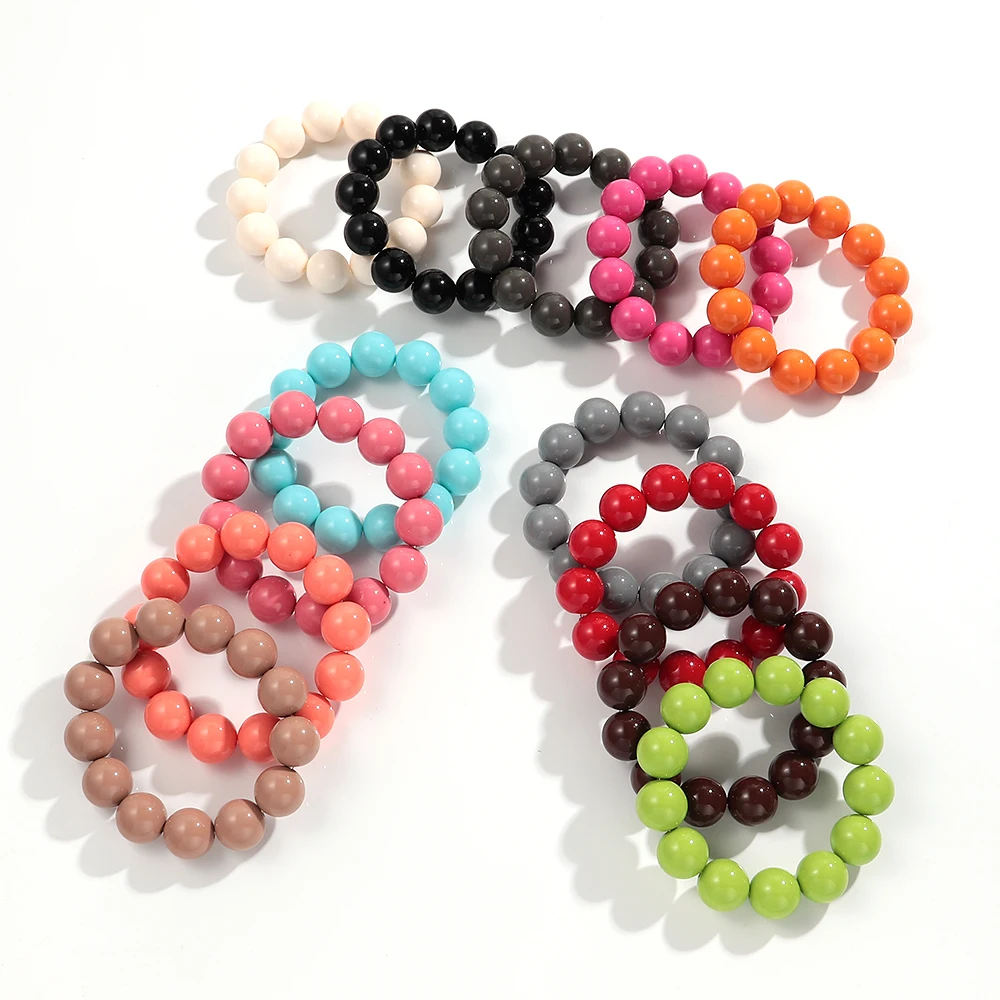 Böhmischer Trend, Acryl, bunte runde Perlen, Damen-Handarmbänder, Boho-Harz, stapelbare Perlen, dehnbares Armband, 2025, Schmuck, Geschenk – Detail 4