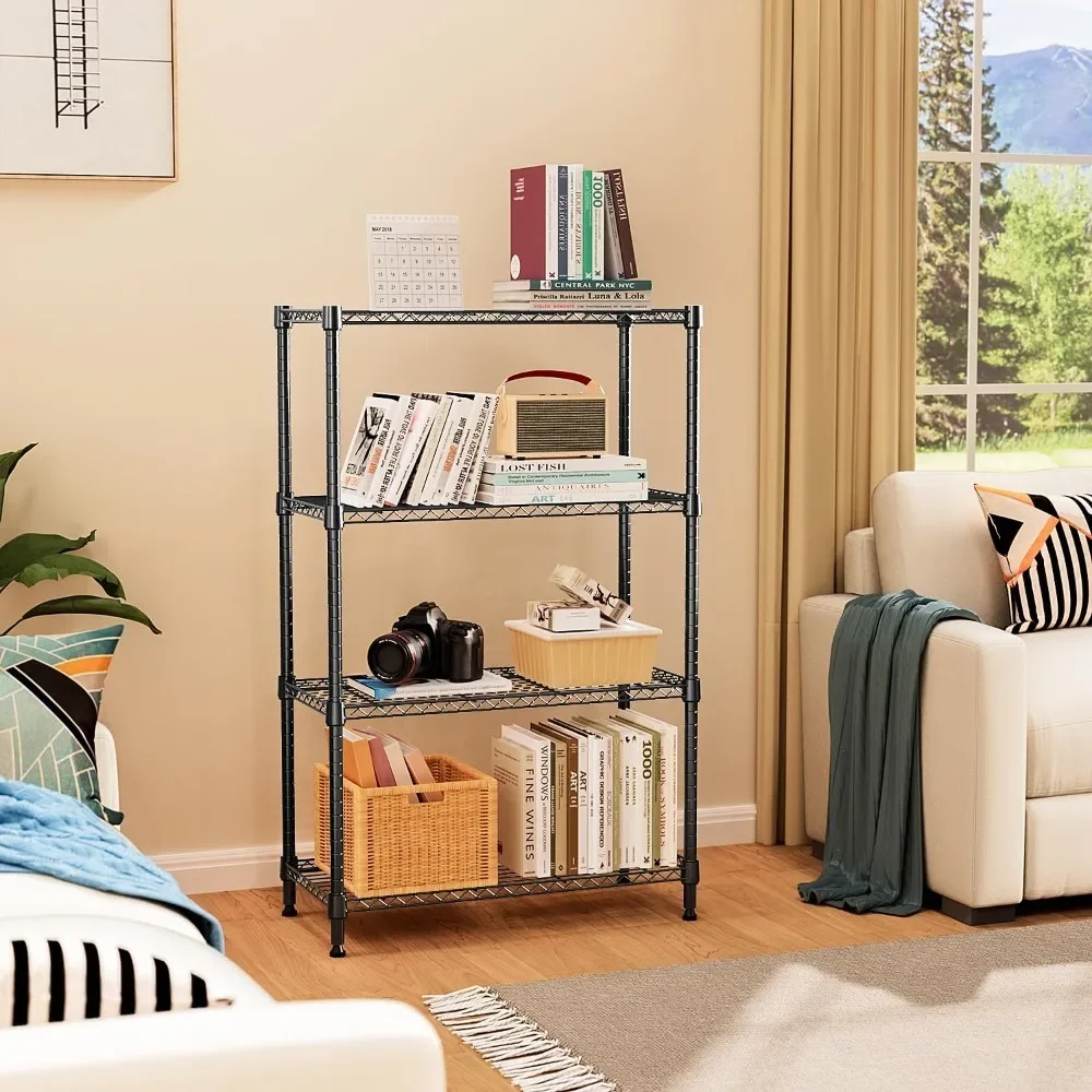 

1400 lbs 4 Tier Storage Rack Metal Wire Shelving Unit, Storage Standing Household Shelf Organizer for Kitchen Pantry Closet Gara