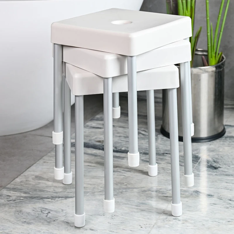 

Sitting Bath Stool Aluminum Alloy Bathroom Chair Anti-skid Waterproof Small Stool Elderly Shower Stool Foot Stools Shower Seat