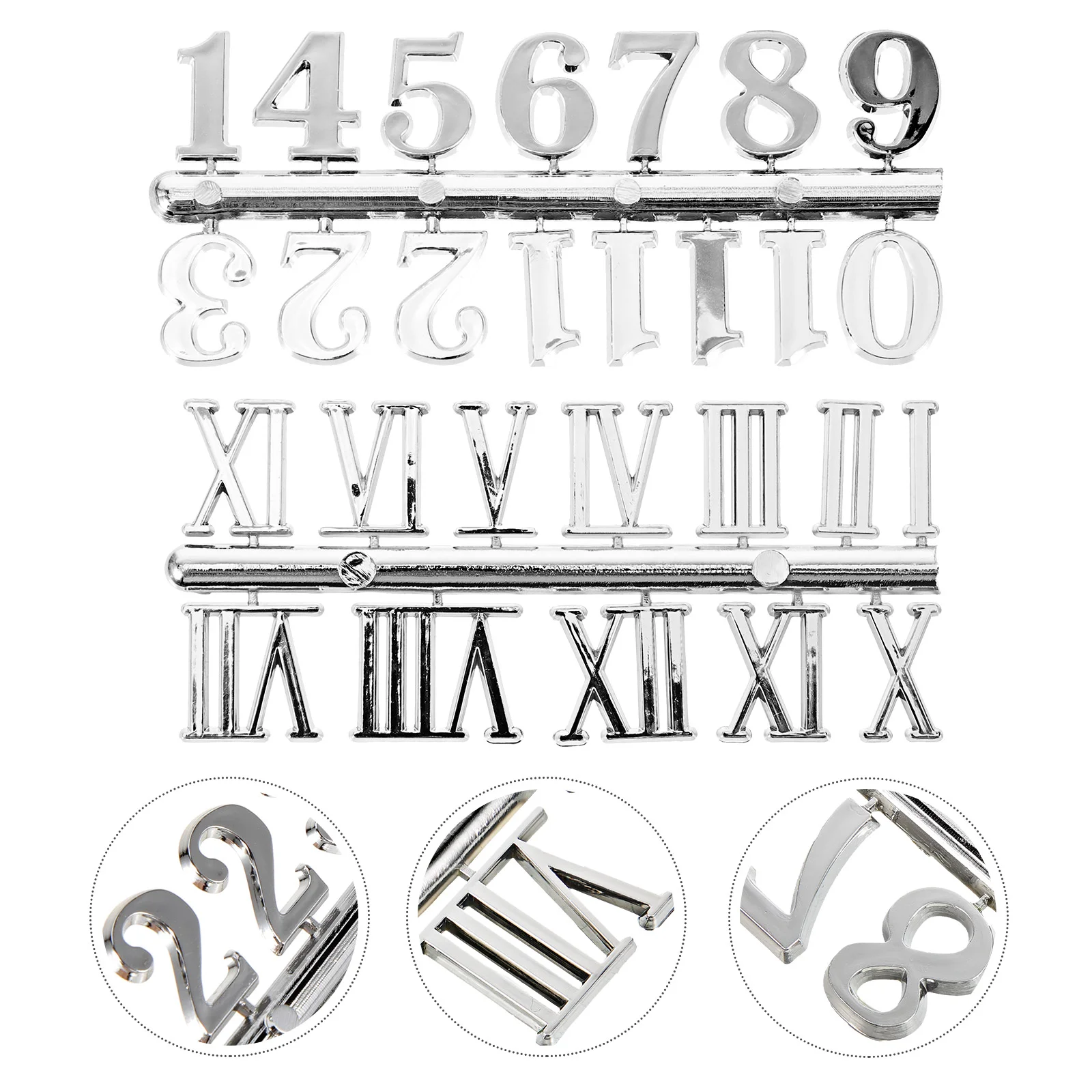 8 Pcs Roman Clock Number Plate Replacement Numbers Suite Mechanism Numerals Parts Digital Wall