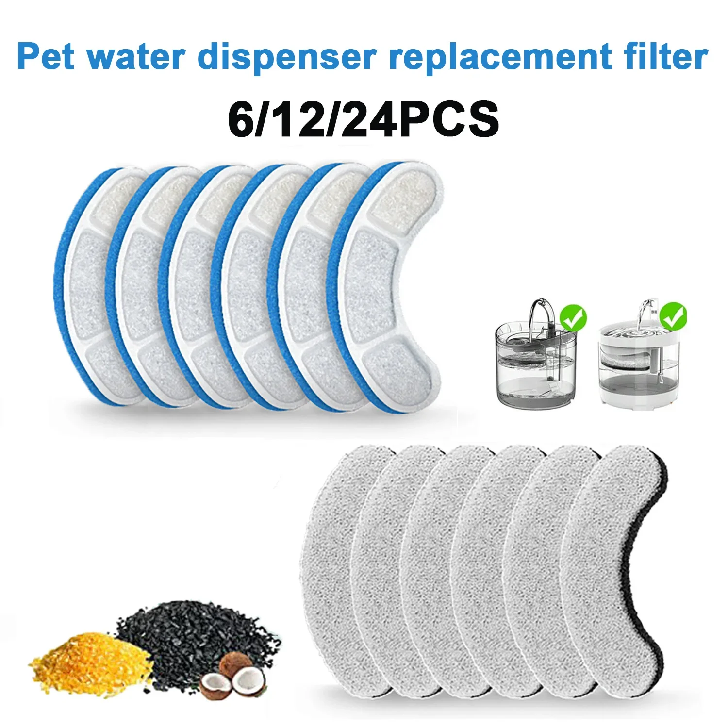 

WF060 Replacement Filter For Cat Dog Water Drinking Fountain Activated Carbon Replaced Filters Fountain Dispenser Feeders