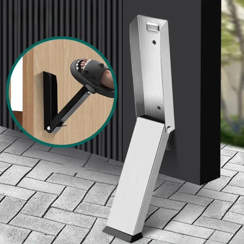 Pedal Kick Down Self Adhesive Door Holder No Drilling Door Stoppers Stainless Steel Anti-Slip Door Stoppers