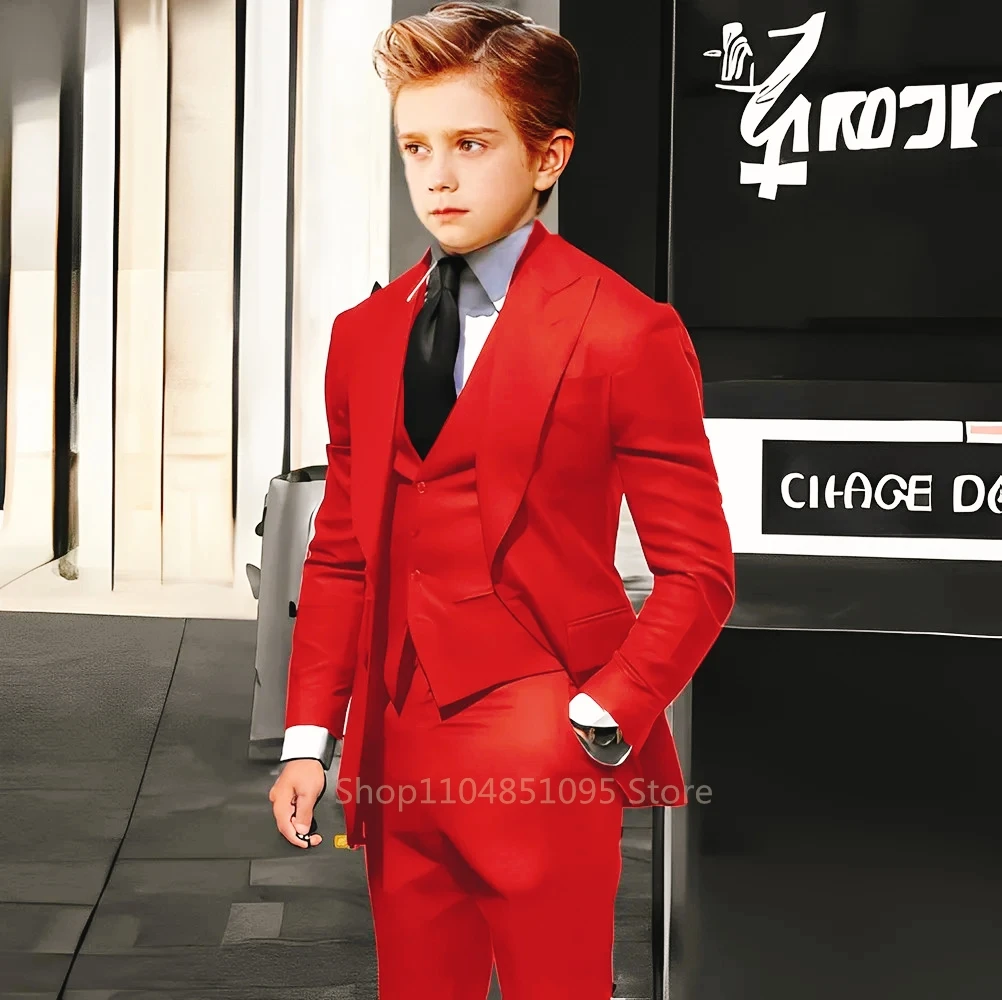 Kids Wedding Suits for Boys Easter Church Blazer Vest Pants Children Graduation Party Prom Tuxedo Teenager Flower Dress Costume