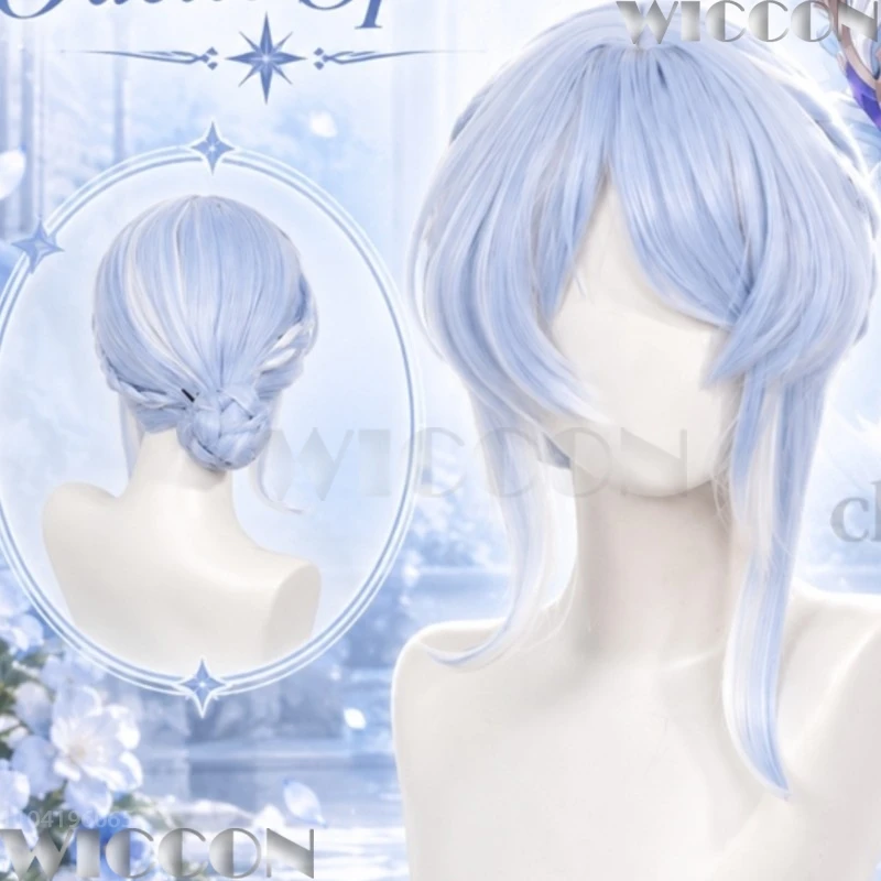 perruques-elegantes-bleu-clair-odette-spessiva-chignon-blanc-cheveux-kawaii-cosplay-jeu-d'anime-genshin-impact-evenement-de-noel-et-de-carnaval