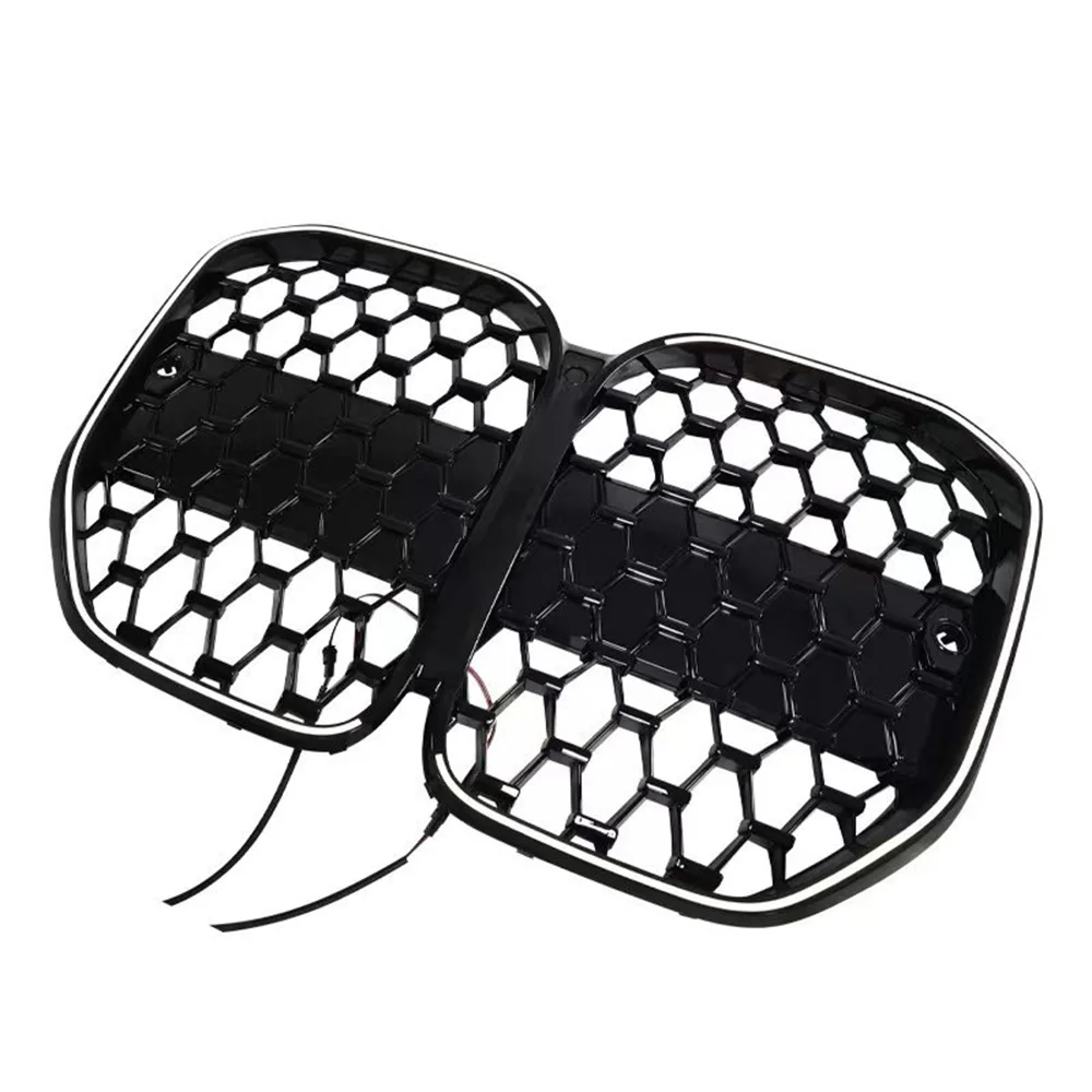شبكة LED الجبهة العلوية المبرد تجميل شبكات السباق لسيارات BMW G22 4-Series 2-Doors 420i 430i 435i M440i LCI 2020 + مع الضوء