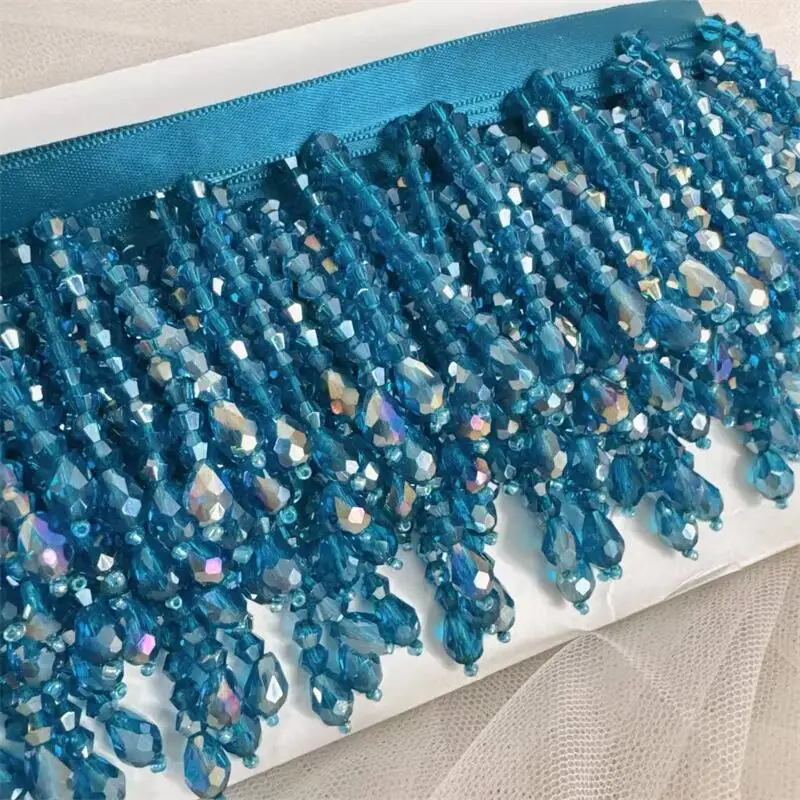 22 kleuren kristallen kwastjes kralen kanten rand. Kwastje kant decoratie schoenen ornamenten veelkleurig hangend kralengordijn