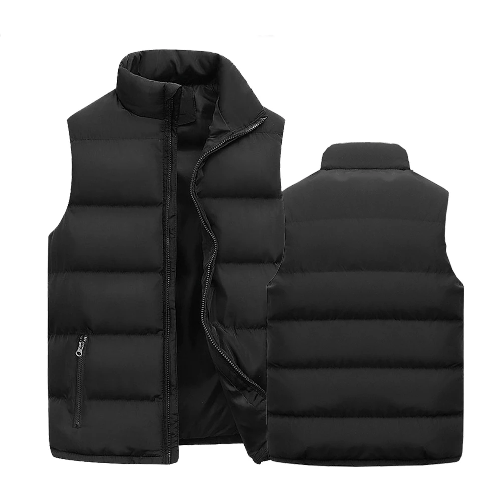 Men\'s Jacket Winter Warm Coats for Men Thickened Stand Collar Down Vest Oversized Jackets Puffer Vest Sleeveless Zipper Coat