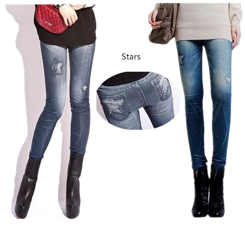 DOIAESKV Women's Skinny Denim Leggings Stretchy Slim Leggings Comfortable Fashion Sexy Jean Pants