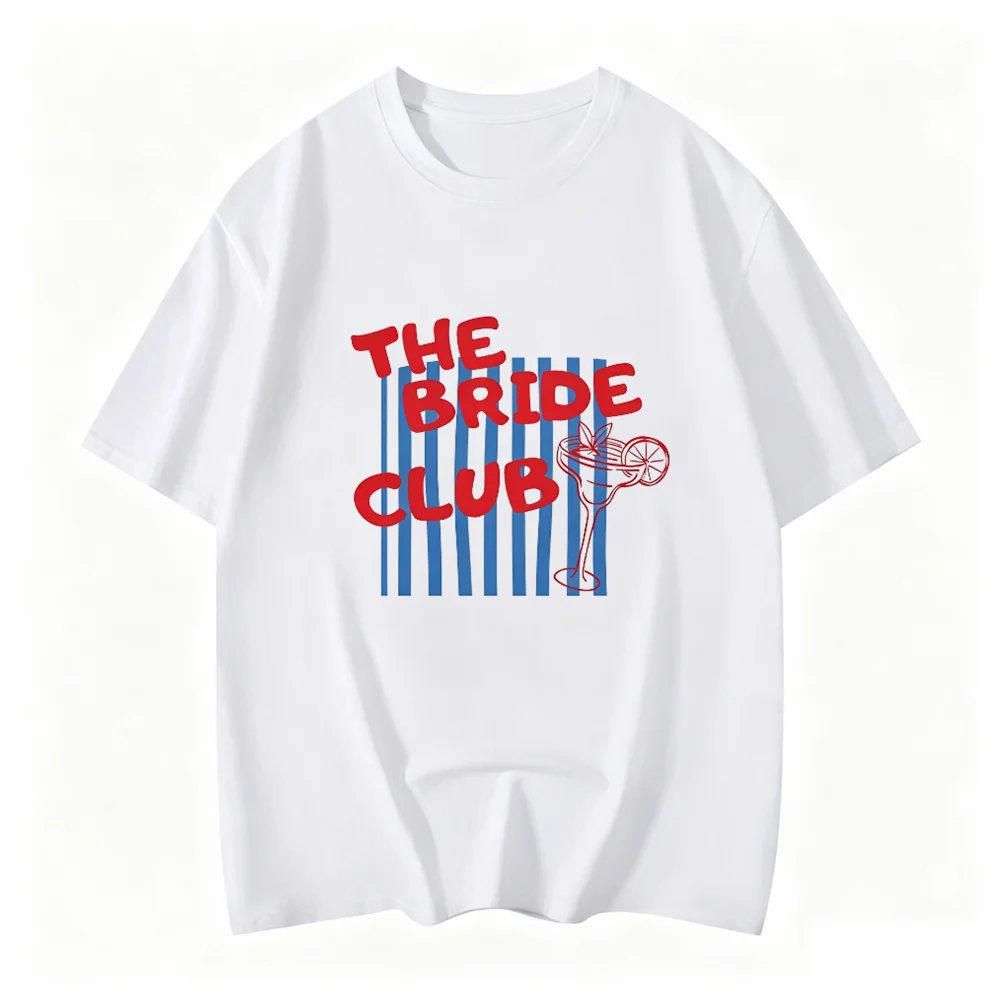 The Bride Club Bachelorette Party T Shirt Women Retro Graphic Tee T-Shirt Bridal Shower Bridesmaid Team Tops 2027 Wedding Outfit