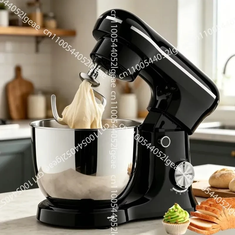 Electric Tilt Head Mixer 5L Large Capacity 1500W Transparent Splash-proof Bowl Cover 10 Speed  Home Pastry Baker