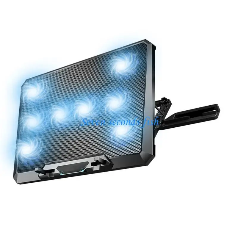 

L74B Laptop Cooling Pad PC Fan Cooling Notebook Stand Computer Cooling Bracket 8 Quiet Fans PC Radiator with Phone Stand