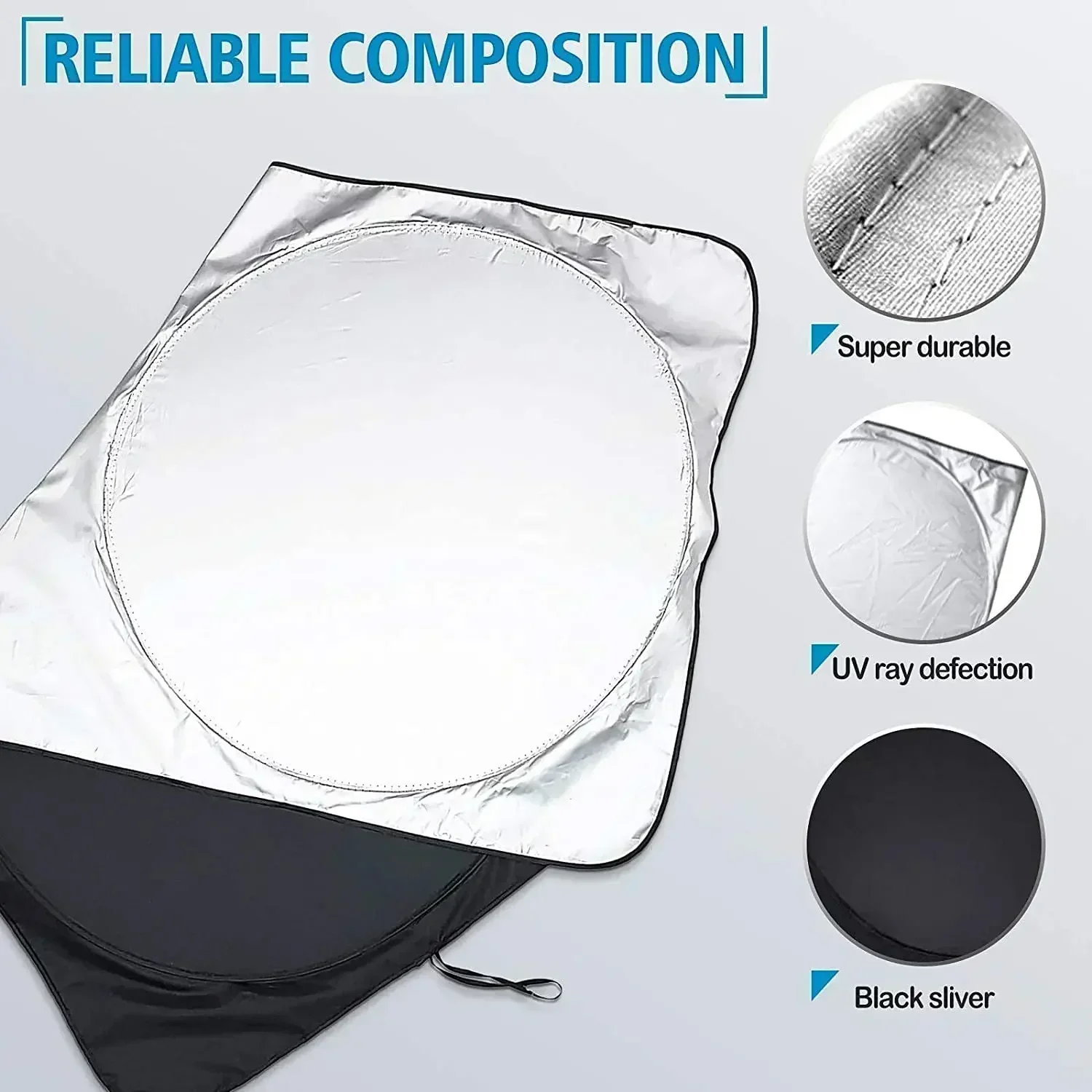Car Sun Shade Protector UV Protection Front Rear Car Window Sunshade Heat Insulation Silver-coated Cloth Car Heat Insulation