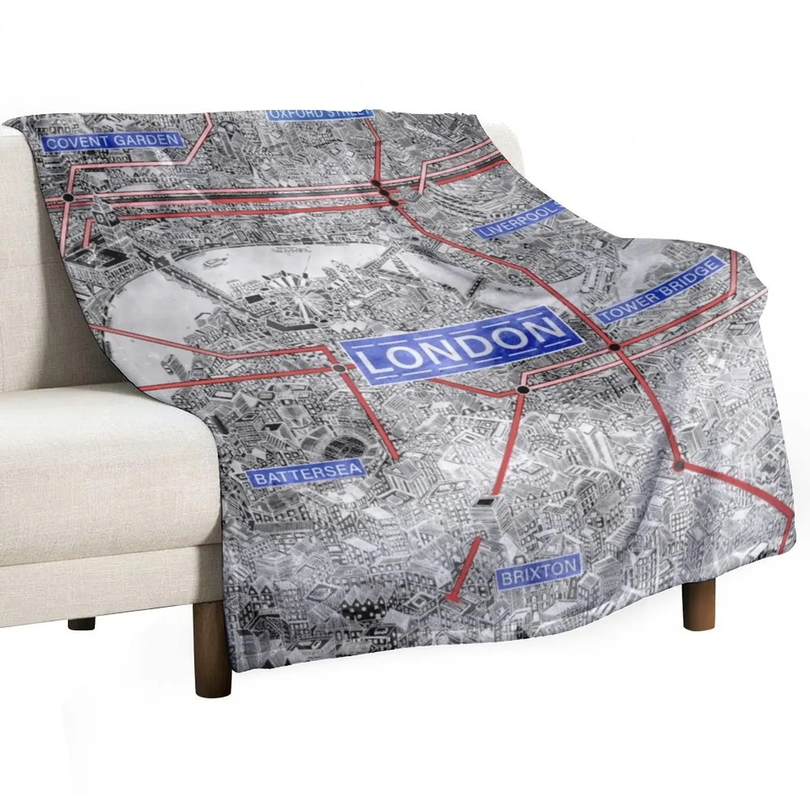 London underground vintage station map Throw Blanket Travel Shaggy Blankets