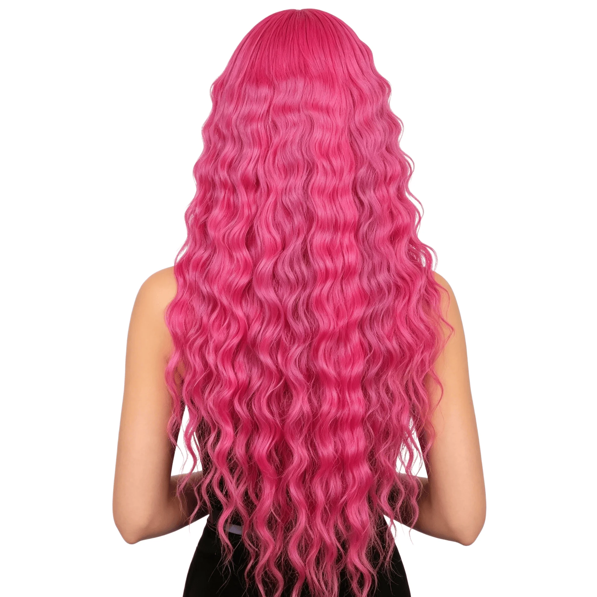 13*6 Rose Pink Lace Frontal Wig Loose Deep Wave Human Hair Wig Dark Pink Wavy Wig 13*4 Transparent Lace Front Wig For Women