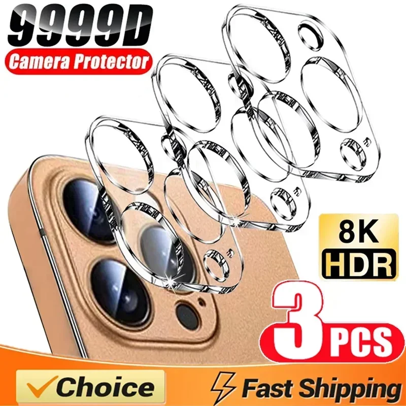 

3Pcs Camera Lens Protector Glass For iPhone 15 14 13 11 12 16 Pro Max Camera Protective Glass Film For IPhone 13 Mini 15 16 Plus