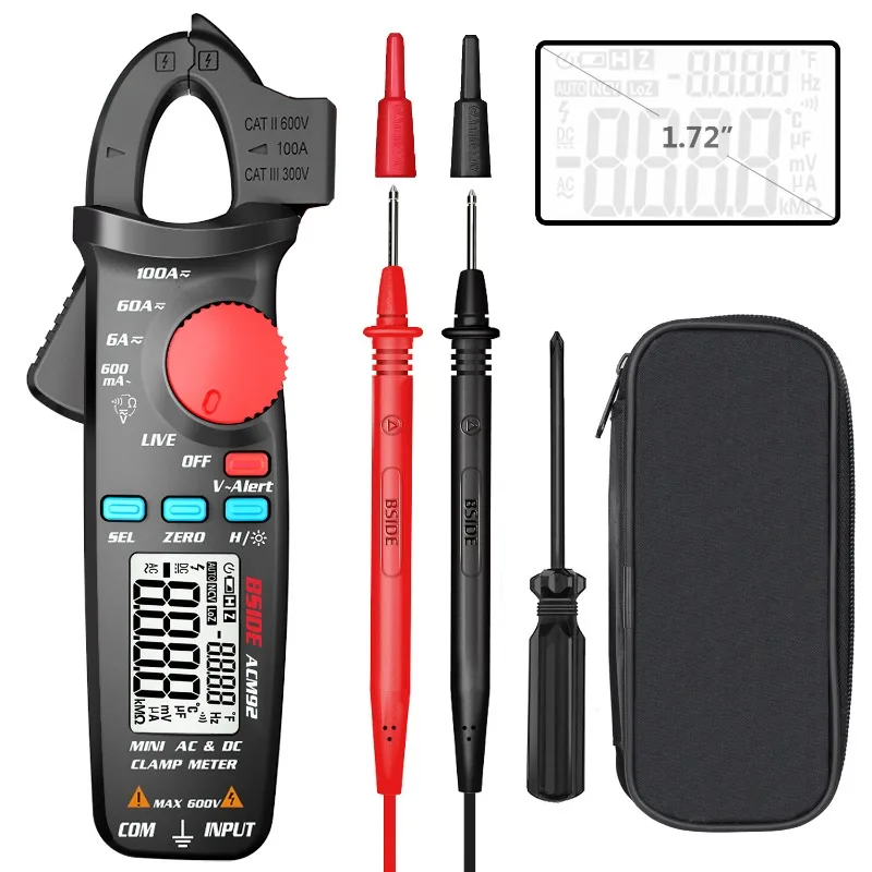 For ACM92 Clamp Multimeter Digital Clamp Ammeter Electrical High Precision AC and DC Clamp Meter BSIDE