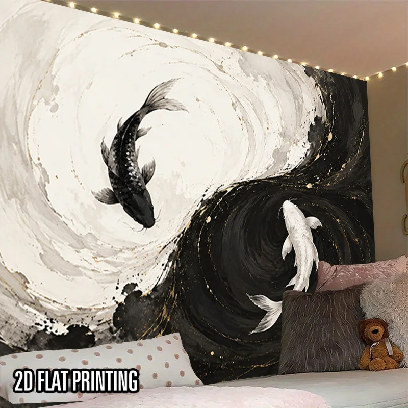 Large Wall Mural Canvas Art Ocean Wave Koi Fish Underwater Scene Tropical Decor for Bedroom Living Room