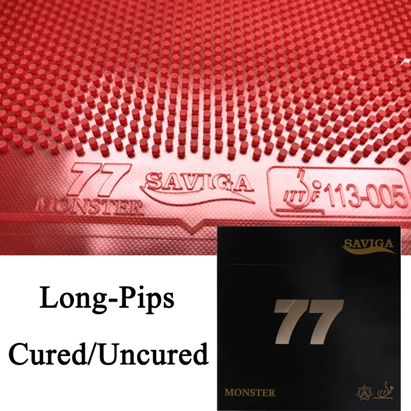 

SAVIGA 77 Monster Table Tennis Rubber Long-Pips Cured/No Cured ITTF Approved OX Ping Pong Rubber Fast Attack Without Sponge